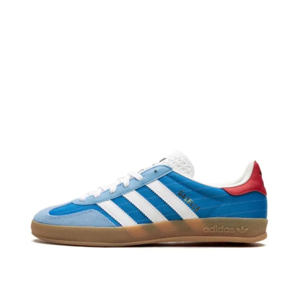 adidas Gazelle Blue White Red with Gum Sole